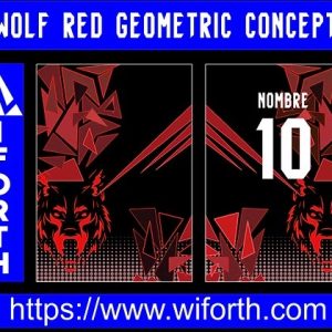 WOLF RED GEOMETRIC CONCEPT