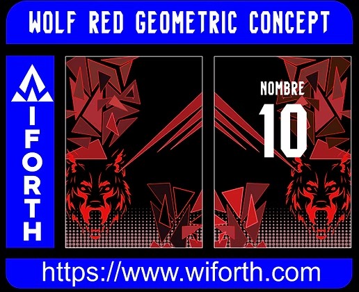 WOLF RED GEOMETRIC CONCEPT